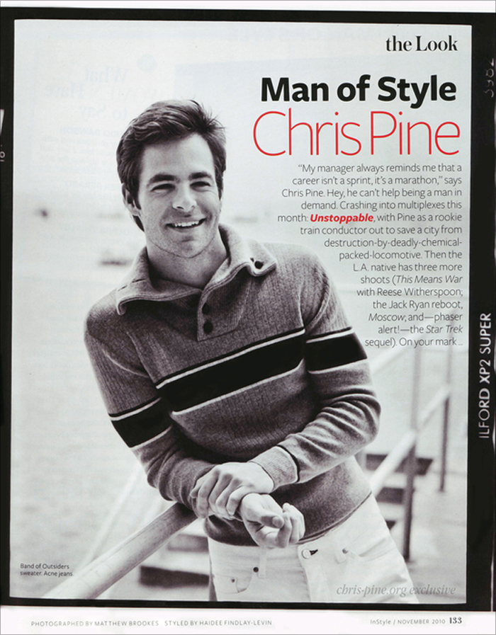 Chris Pine - InStyle Magazine Man of Style